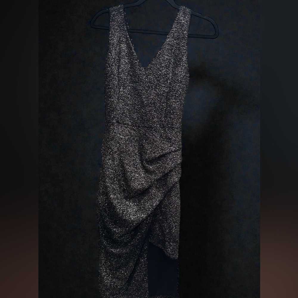 Black and Silver Glitter Dress
